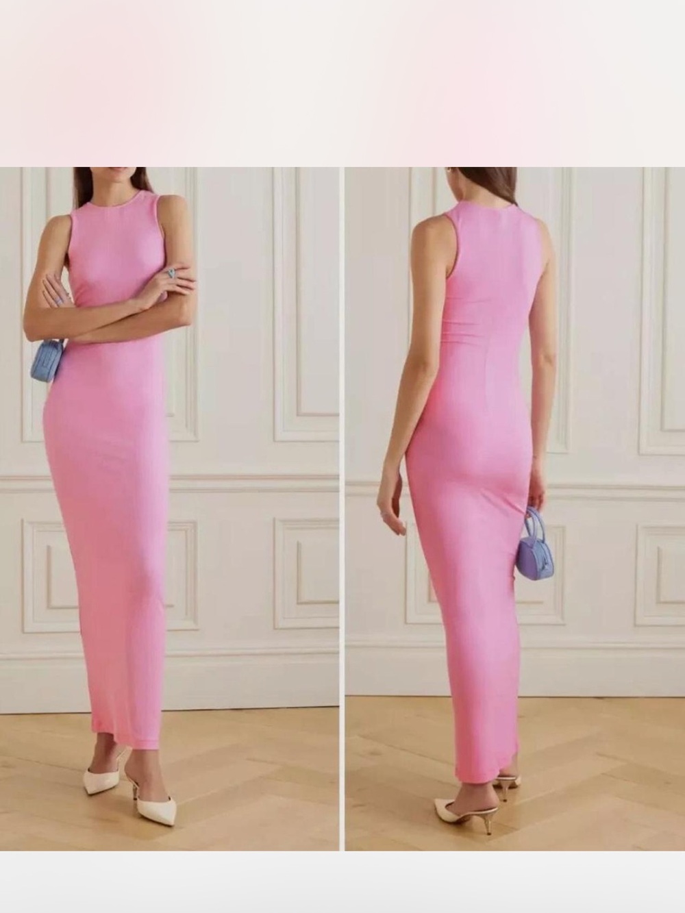 NWT Skims Lounge Sleeveless Pink Maxi Dress Size Small